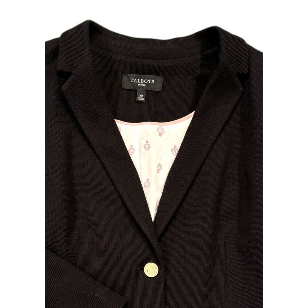Talbots Black Blazer with Gold Buttons - Picture 6 of 11